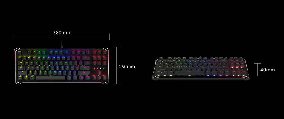 B930-Ergonomic TENKEYLESS Light Strike Optical Gaming Keyboard-Bloody ...